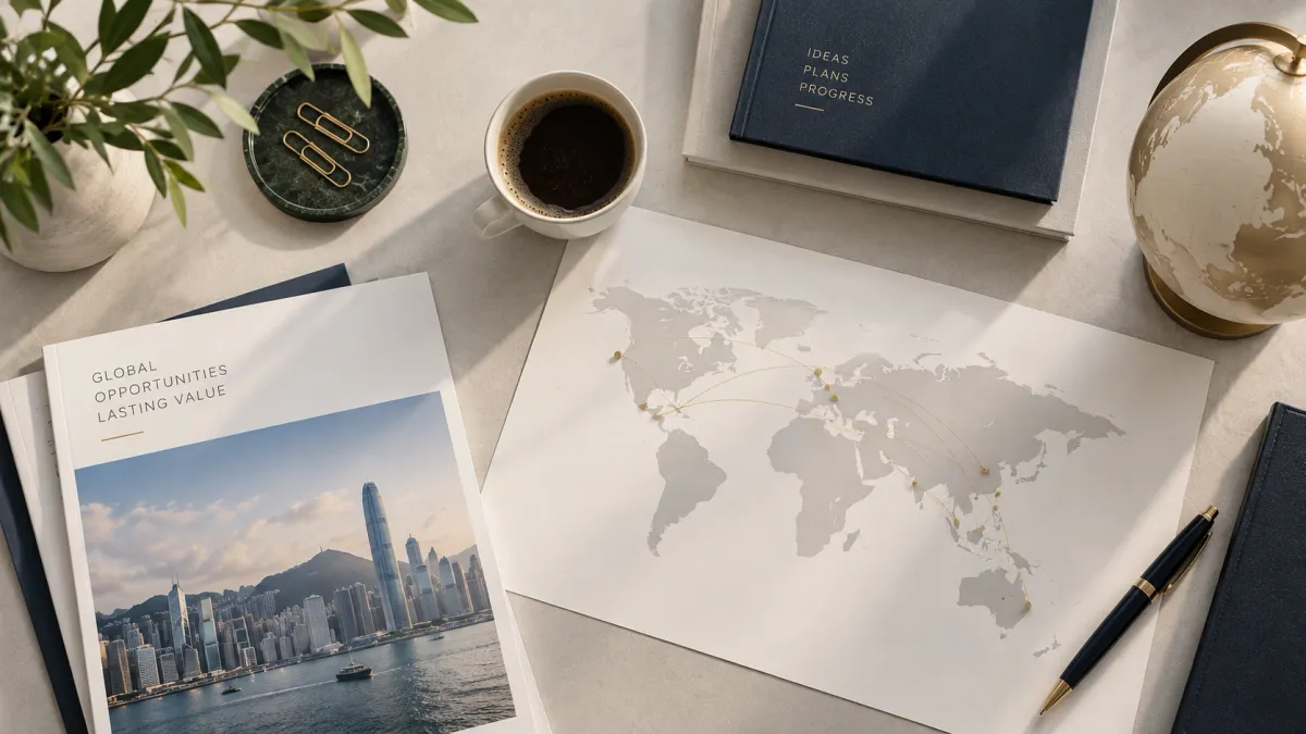 Hong Kong Offshore Profits Tax Checker — globe, world map and desk scene