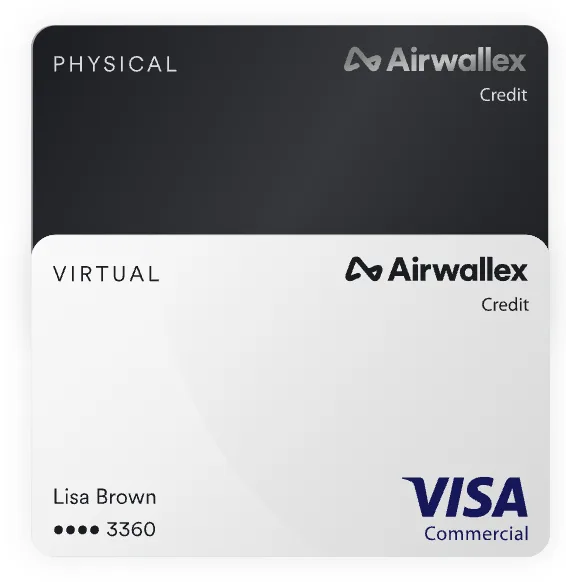 Airwallex physical and virtual Visa cards
